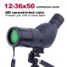 12-36X50 Spotting Scope HD Zoom Monocular Powerful Telescope Bak4 Prism Waterproof Anti-Fog for Outdoor Camping Bird Watching [en-gb]