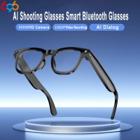 AI Smart Glasses 800W HD Camera Sunglasses Men Women Anti Blue Light The Map Translation Video Call Take Photos UV Protection Wearable Mj [en-gb]