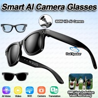 2025 AI Smart Camera Glasses 8MP Video Recording  Al Voice Translation Bluetooth Call Music Sunglasses Men Women Smart Glasses Wearable [en-gb]