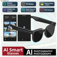 2025 800W Camera Smart Glasses  AI Translation ChatGPT Voice Assistant BT Call Music Earphones Video Recording for iPhone Xiaomi [en-gb]