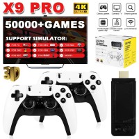 128G 256G X9 PRO GameStick 4KHD TV Video Game Consol 3D Games For PSP/PS1/N64/NDS 40+Simulators Retro Games Dual 2.4G Controller [en-gb]