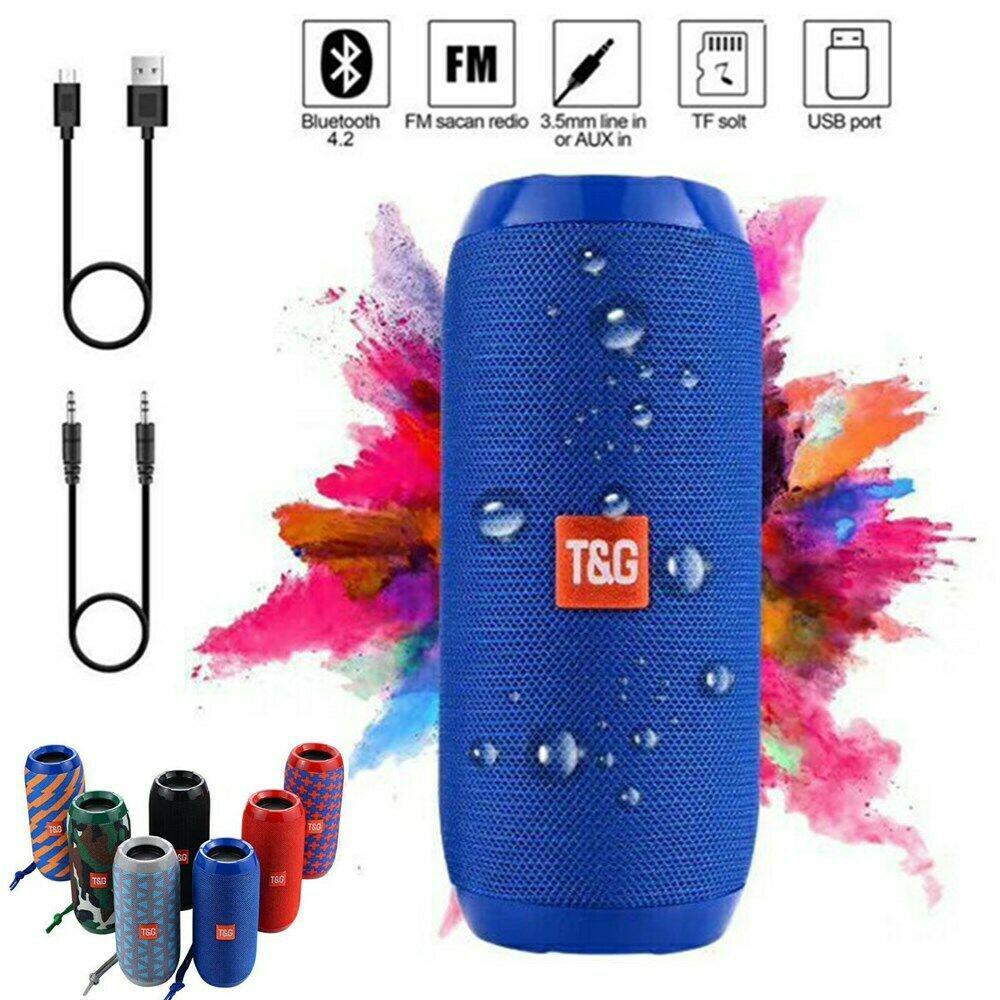 TG117 Bluetooth Speaker 1200mAh Waterproof Outdoor Portable Wireless Column Loudspeaker Box Support TF Card FM Radio Aux