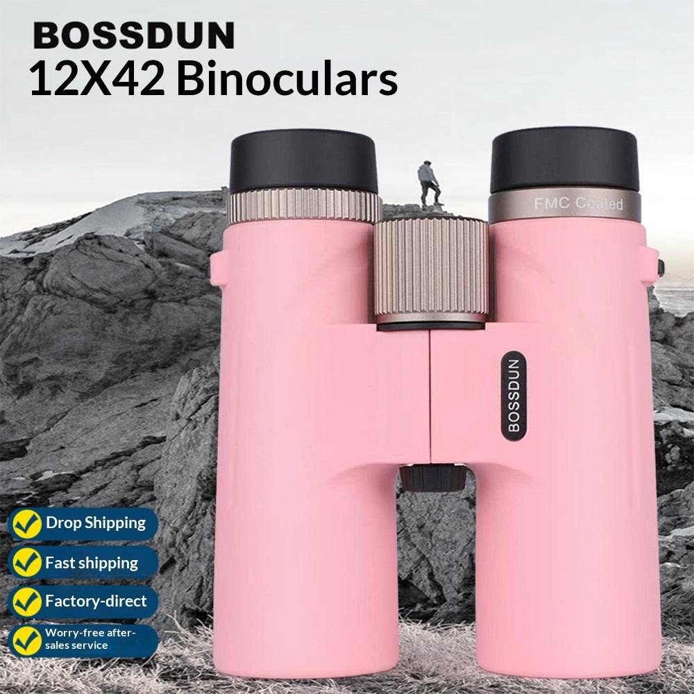 BOSSDUN 12x42 HD Binoculars with FMC Green Film, BAK4 Prism, Waterproof IPX6, 92m/1000m Wide View for Outdoor Bird Watching Hunt