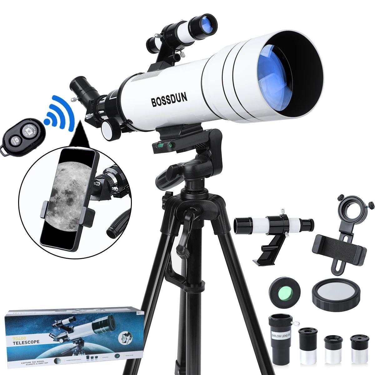 BOSSDUN 40070 Telescope Is Suitable for Stargazing and Bird Watching. It Is a Portable Telescope with a Phone Adapter and Tripod