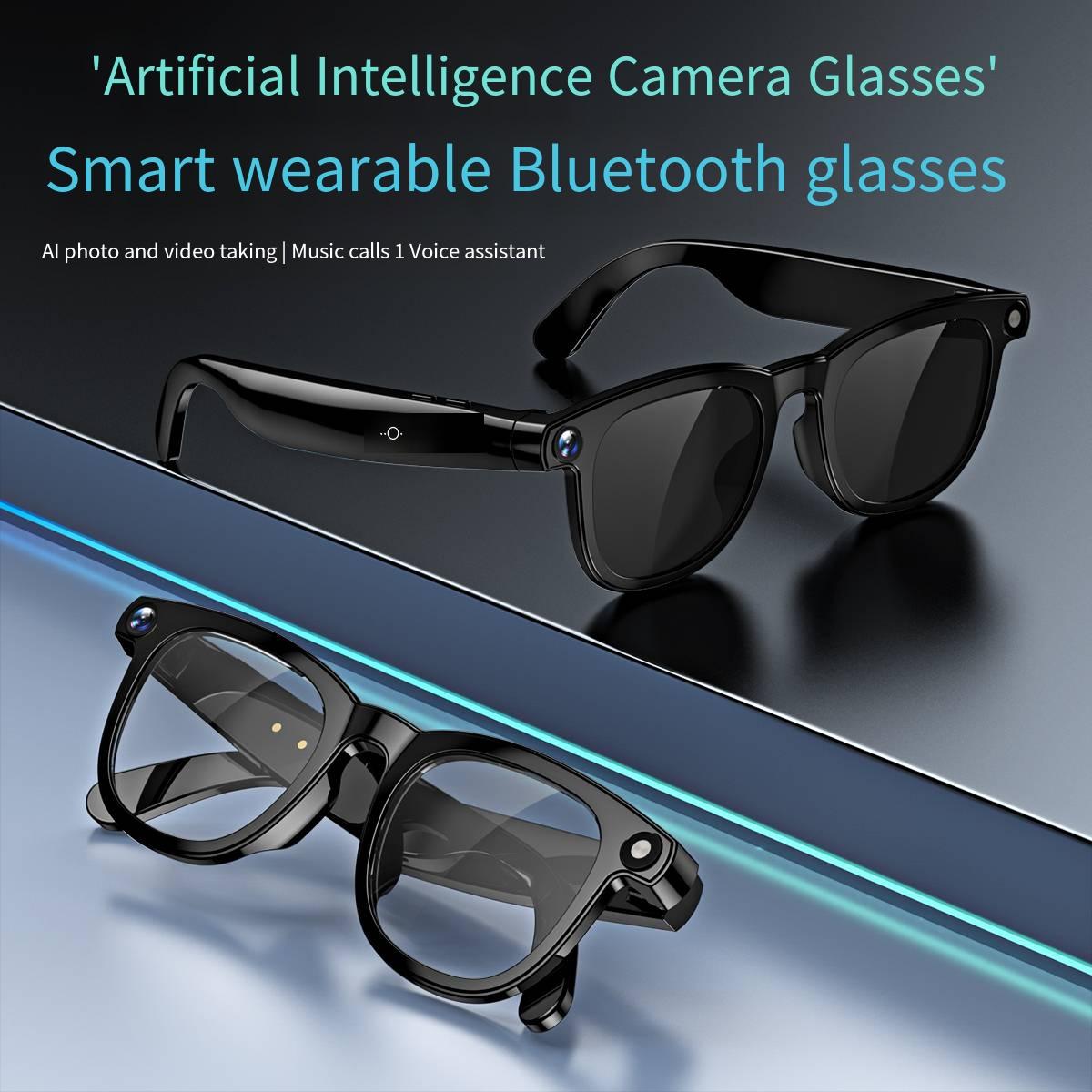Ai Smart Glasses With 800w High-definition Camera Bluetooth Headset Voice Calls Music Playback Photo Taking Video Recording Wearable Anti-Blue Light