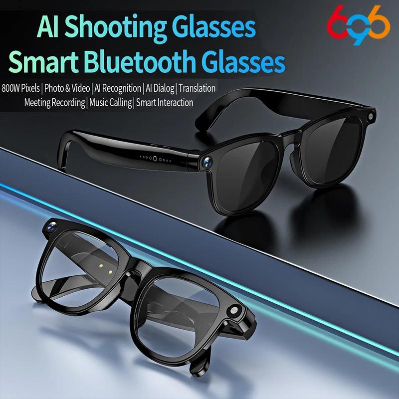 Women AI Smart Glasses 800W HD Camera Anti Blue Light The Map Translation Video Call Take Photos UV Protection Sunglasses Men Wearable Mj