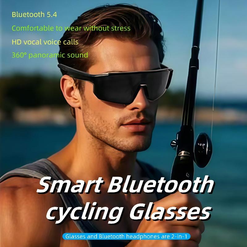 QY-Pro1 Bluetooth Smart Glasses AI Intelligent Translation Sunglasses Voice Remote Control  Eyewear Waterproof sports spectacles Automatic Button Magnetic Wearable Black-Yellow Orange