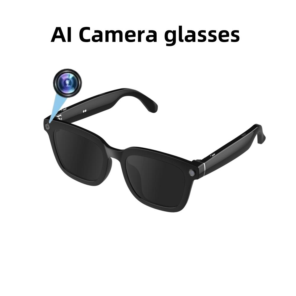 V03 AI Glasses Real Time Translation Multi-Language Chat  Music Call WiFi Upload Pictures Videos Smart Glasses with Camera Wearable Alcamera Sunglasses