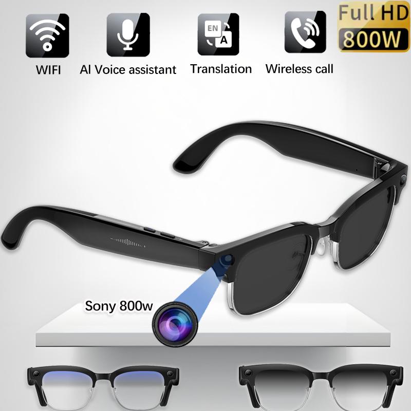 New AI Smart Glasses 8MP HD Camera Video Bluetooth Call Intelligent Translation 290mAh Battery Voice Assistant Music Sunglasses