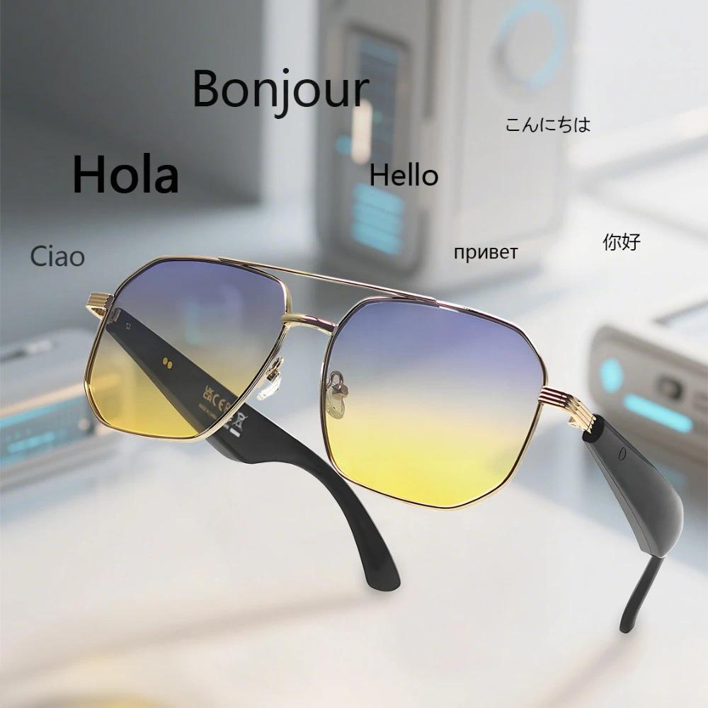 GY300 AI Smart Glasses Voice Chat Voice Assistant Control Remote Photography Bluetooth Calling Glasses Music player sunglasses