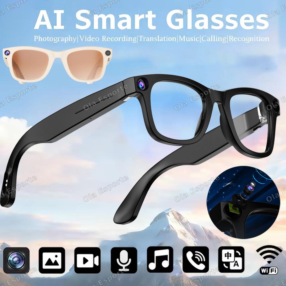 New Smart AI Glasses 800W pixel AI Shooting Camera HD Photo Video Voice Call Music Translation Waterproof Bluetooth Glasses 2025