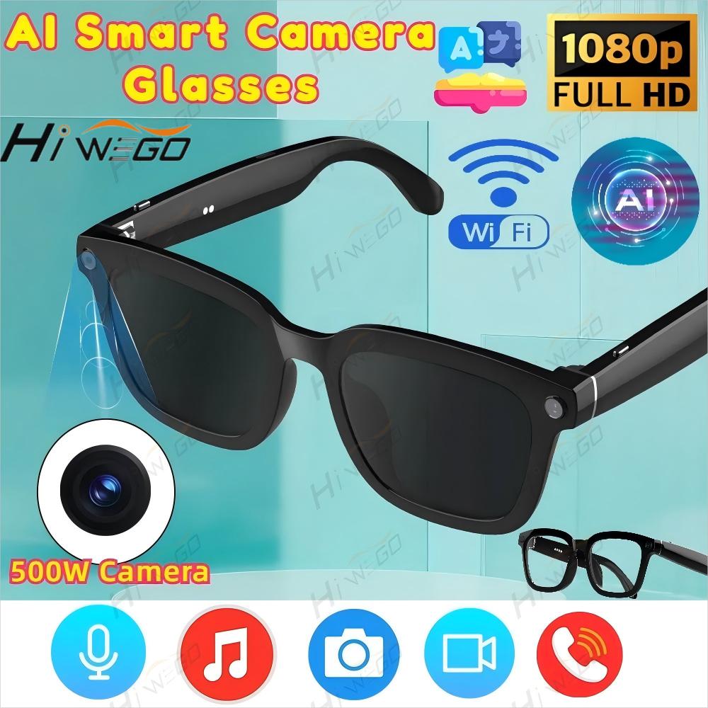AI Smart Camera Glasses Polarized Sunglasses HD1080P Shooting Video Recorder WIFI Bluetooth Call Glasses for Man Women Goggles