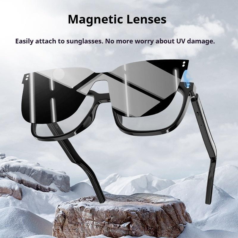 M10A Smart Bluetooth Glasses: Magnetic Polarized Dual Lenses, Multi-Functional Audio & Calling for Outdoor Sports