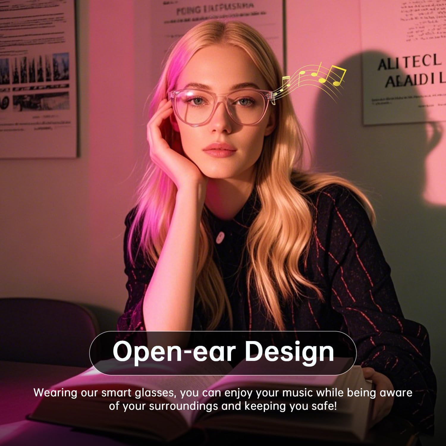 Smart Glasses for Men Women Color-changing Blue Light Lenses Bluetooth 5.3 Audio Intelligent Touch HD Calls HI-FI Sound Quality