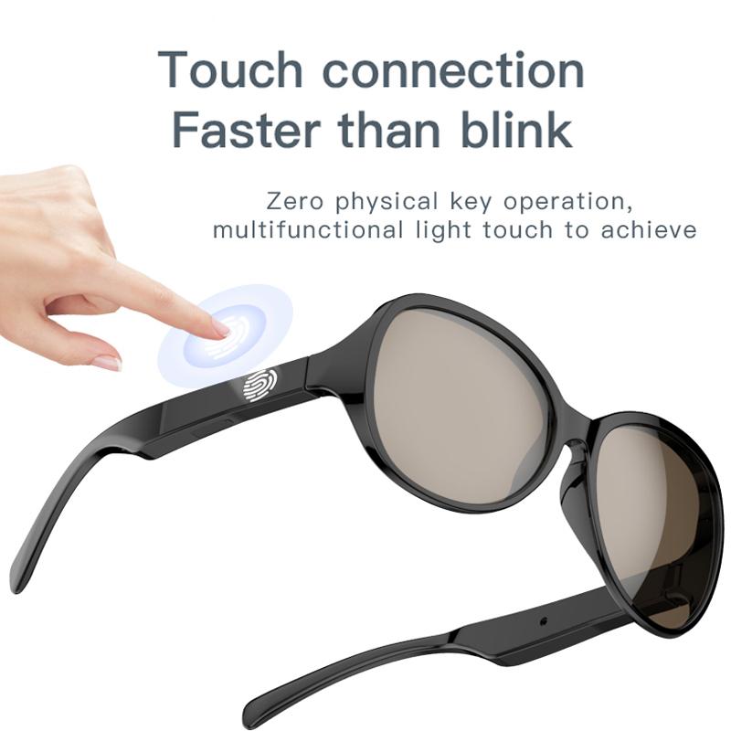Smart Glasses Wireless Bluetooth V5.3 Sunglasses Outdoor Sports Call Music Black Technology Headphones Suitable for Women