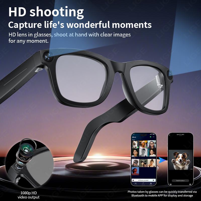 New 800W Pixel Intelligent Glasses HD Shooting Video Recording Voice Assistant AI Translation Multifunction Camera Smart Glasses