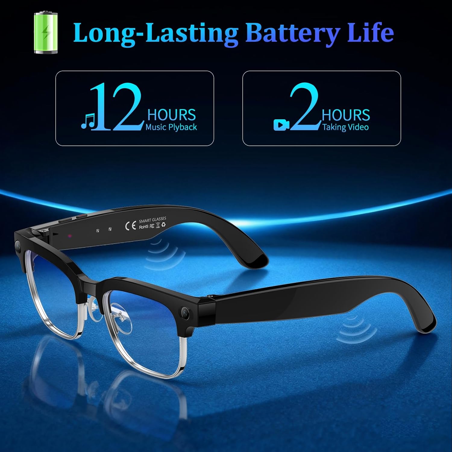 2026 New AI Translation Smart Glasses Call WIFI Transmission UV Protective Lenses 4GB Memory AI Chat Outdoor Sports Sunglasses