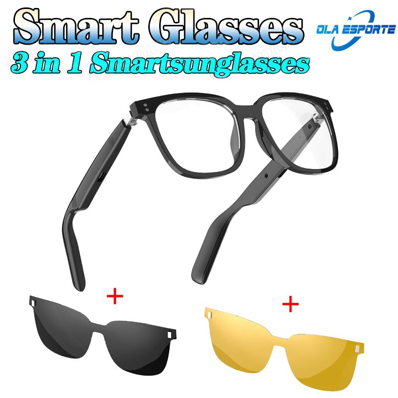 3-in-1 Smart Glasses Bluetooth With Automatic HD AI Voice Noise Music Eyewear Waterproof Calls Eyeglass smart glasses Men Women