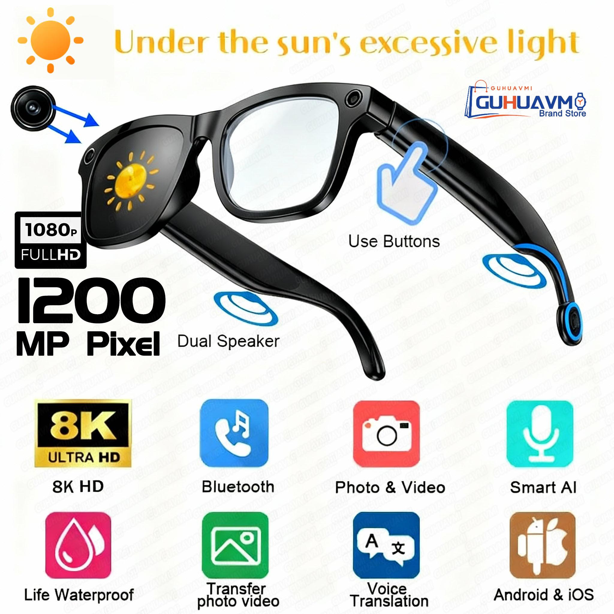 1200W AI Smart Camera Sunglasses Men ChatGPT Translation Voice Control WiFi Bluetooth HD1080P Shooting Intelligent Glasses Women