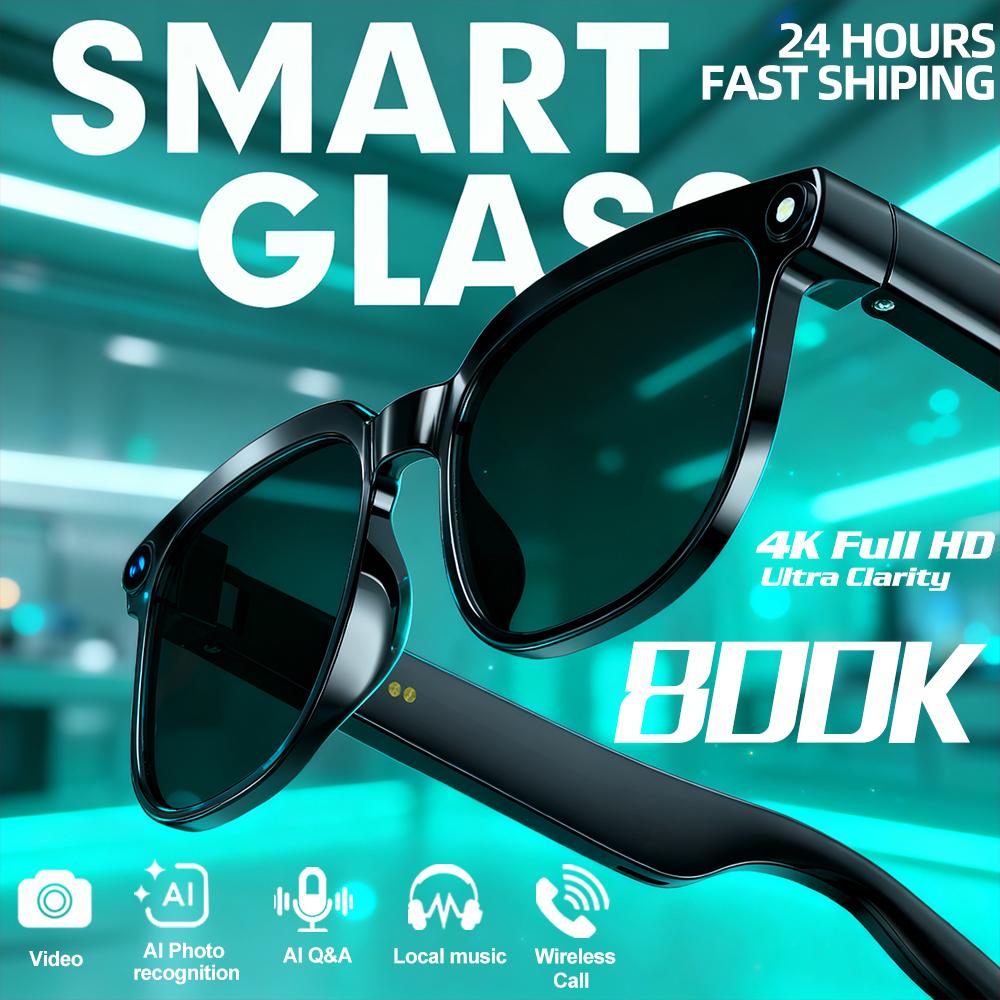 Smart AI Translation Smart Glasses Take Photos Recognizing Objects 4K Camera Bluetooth Music Call Intelligent Recording Glasses
