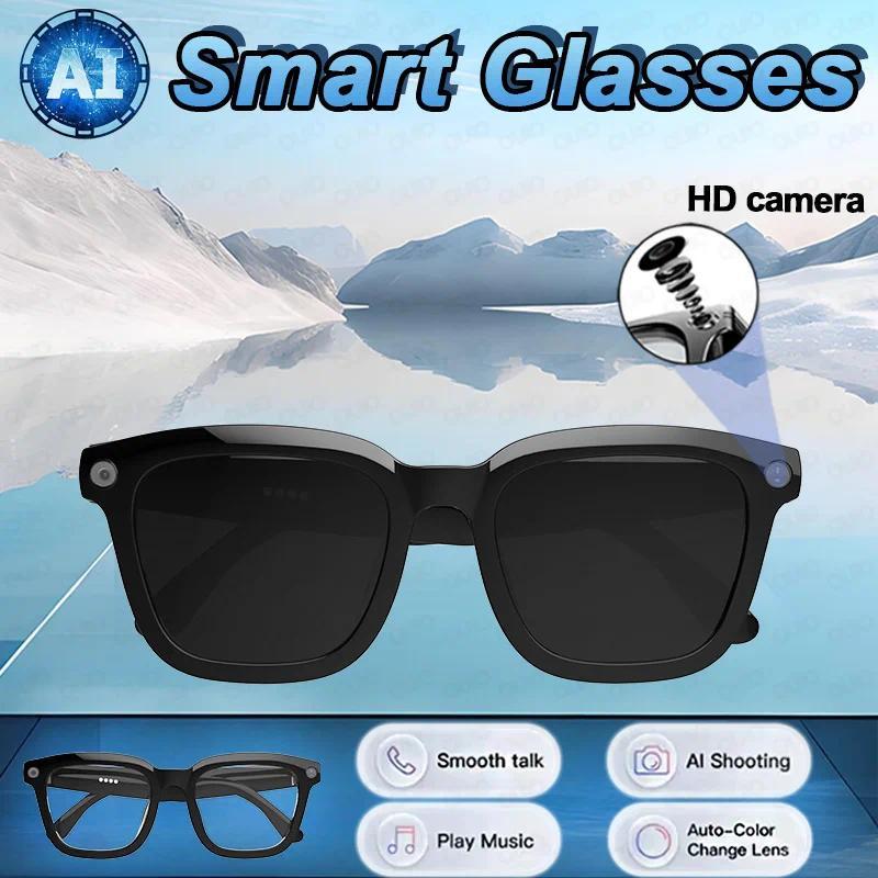 New AI Smart Glasses 800W HD Camera 1200P Video Recorder Waterproof Music Al Voice Translation Identify Pictures Smart Glasses