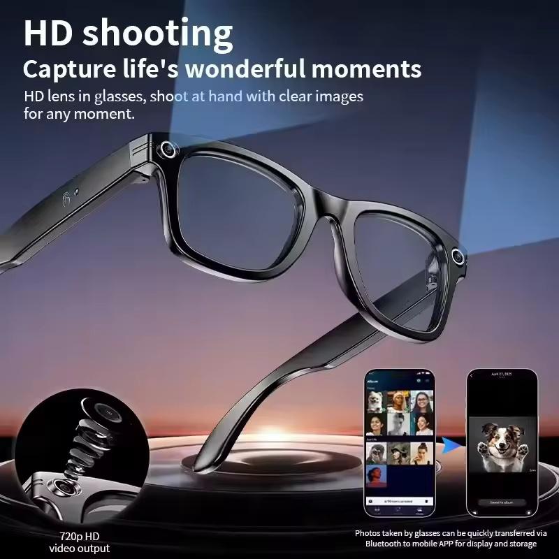 2025 NEW 800W Pixel UHD Camera Smart Glasses Video Recording AI Photo Recognition Answer Translation Bluetooth Call Sunglasses