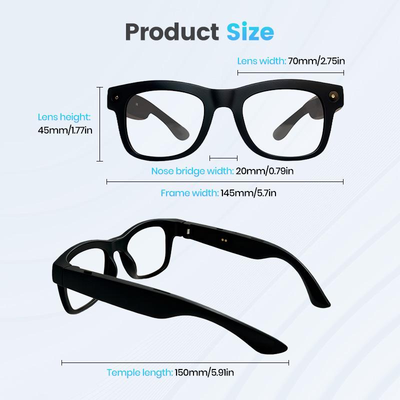 AI Smart Glasses 800W HD Bluetooth Camera 1080P Video Recording Sunglasses Real-Time Translation for Android iOS