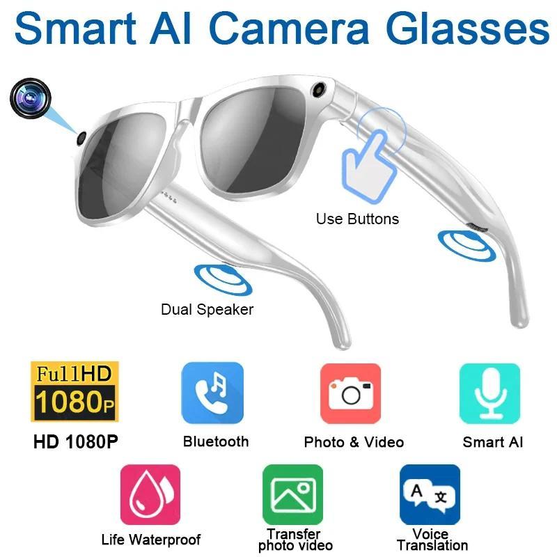 AI GPT Smart Glasses HD 8K 200W Camera Video Bluetooth Call Voice Assistant Translate Identify Glasses Outdoor Sport Sunglasses