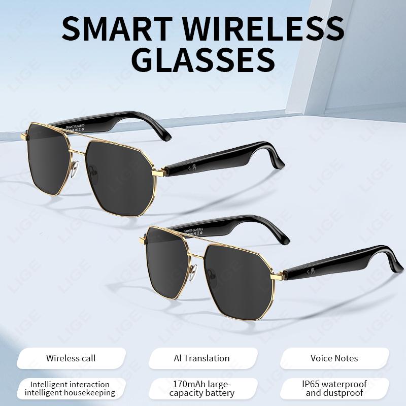 AI Translation Intelligent Glasses Smart Glasses Bluetooth Call Sunglasses Anti blue Light Filtering Polarized Waterproof Lenses