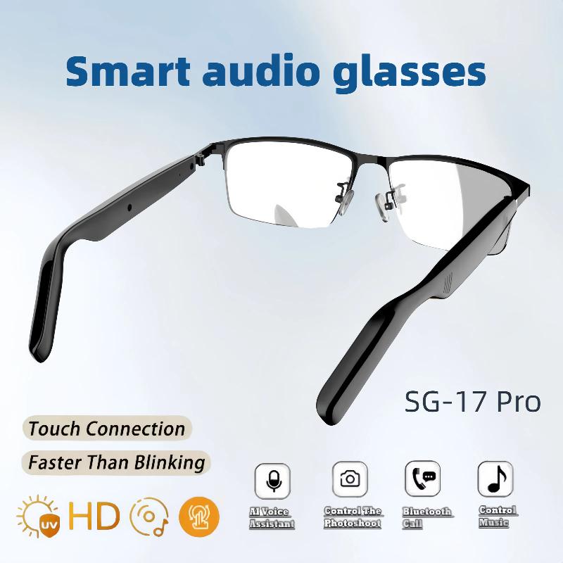 SG 17 Pro 2025 New Bluetooth Smart Glasses Anti Blue Light Sunglass Music Player Voice Assistant Outdoor Sports Smart Sunglasses