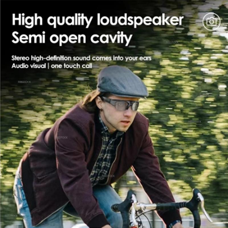 Outdoor Smart Glasses Audio Stereo Wireless Sport Sunglasses With Camera Running Cycling Listening to Music Bluetooth Headset