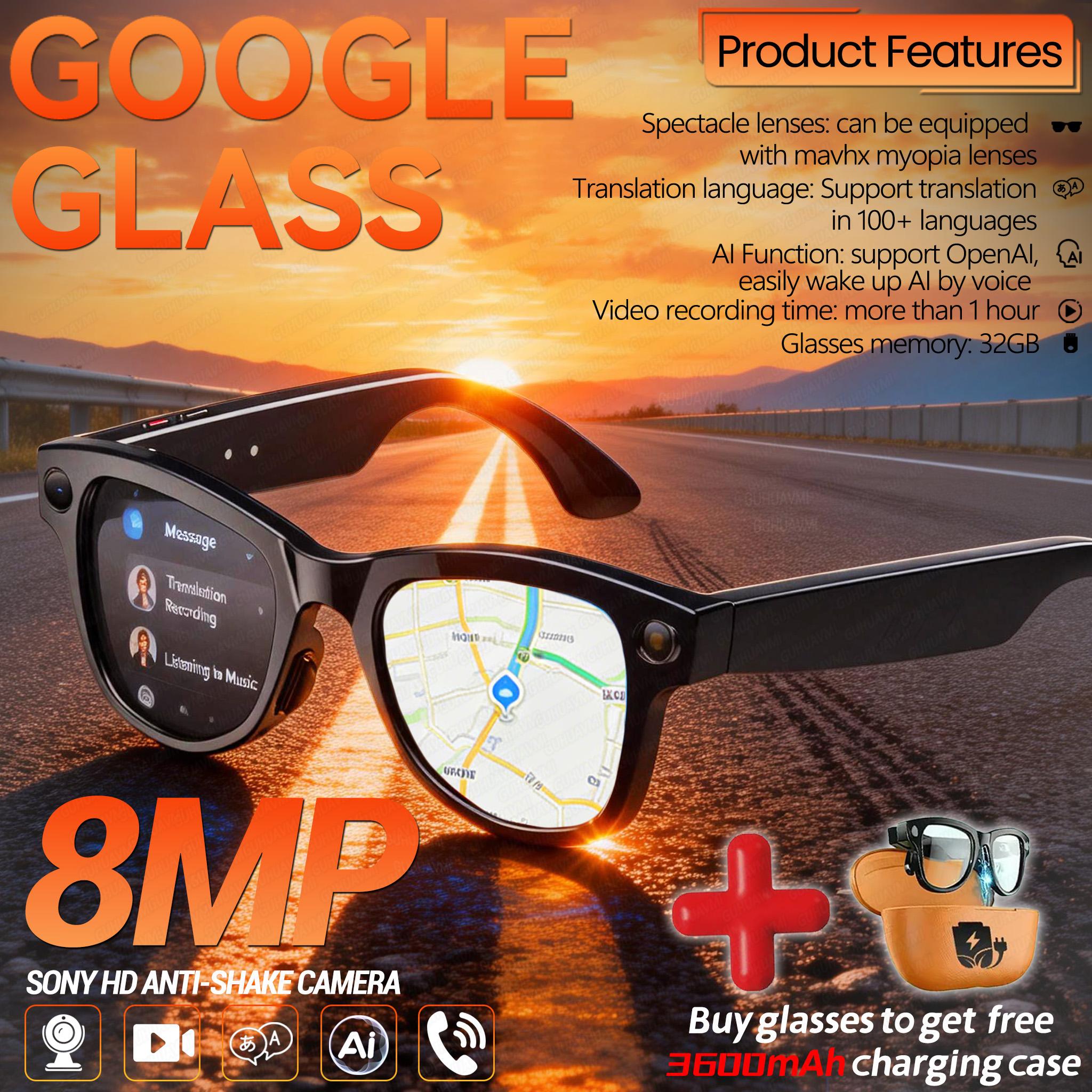 2026 New 3600mAh Large Capacity Smart Glasses 800W Pixel Anti shake Camera 120+Language Translation Video Recording Call Glasses