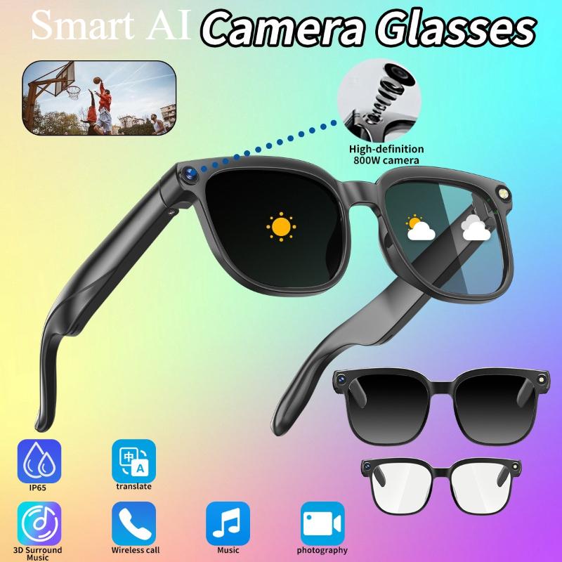 AI Smart Glasses 2K HD 800W Pixel Camera Video Outdoor Sport Sunglasses AI ChatGPT Translation Recording Bluetooth Call Glasses