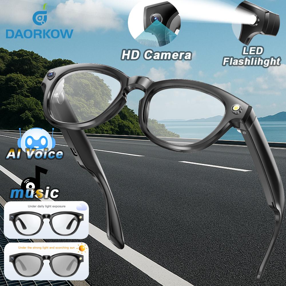 AI Smart Glasses Camera Polarized Sunglasses Mini Camera Video Recorder Wireless BT Call long battery Life Glasses for Men Women