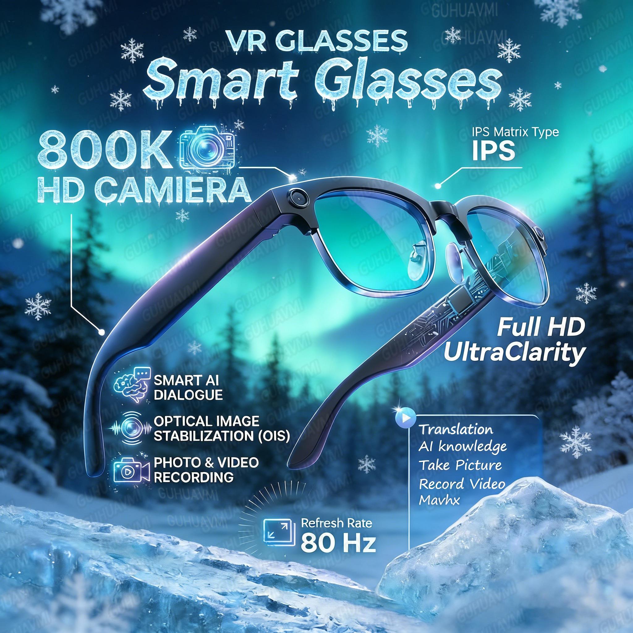 New Ultra AI Smart Glasses With 800MP Camera Chat GPT Touch Sport Sunglasses 8K Bluetooth Call Video Music Player For Men Women