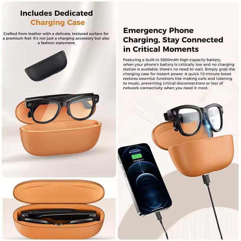 New 8K AI Smart Camera Glasses ChatGpt Multifunctional Touch Sunglasses 3600mAh Bluetooth Call Music Player Photochromic Glasses