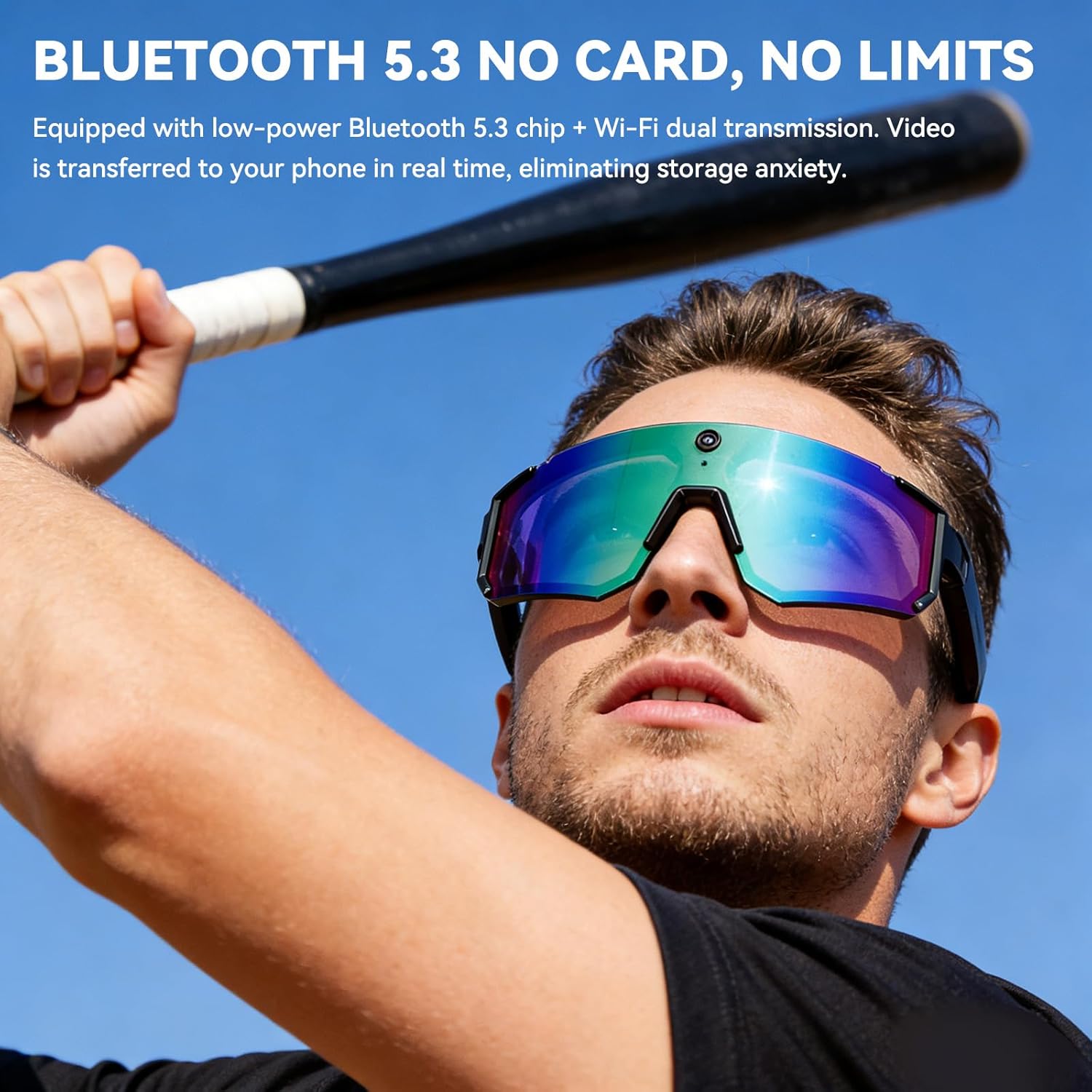 New AI smart shooting&recording glasses with 800W camera, HD anti-shake bicycle riding shooting artifact, windproof goggles 2026