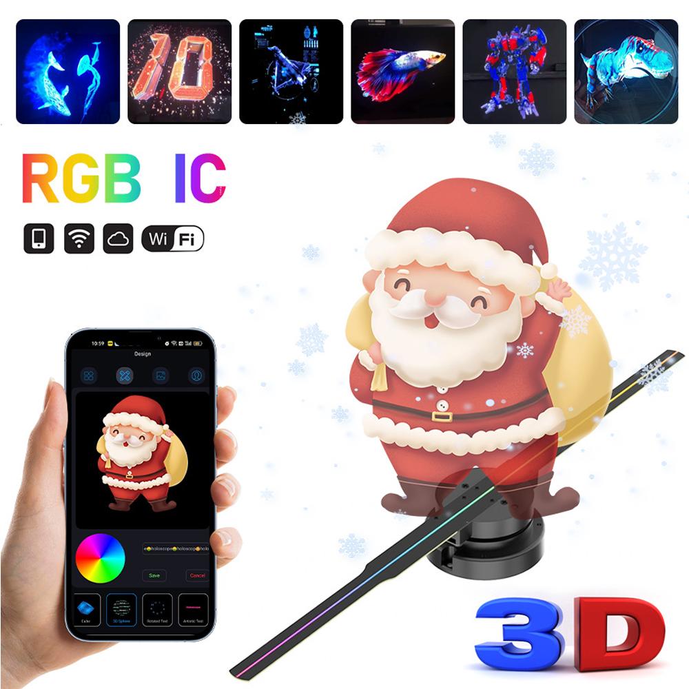 3D Holographic Projection Advertising Light APP Connected Hovering Stereoscopic Imaging Advertising Machine For Shopping Malls