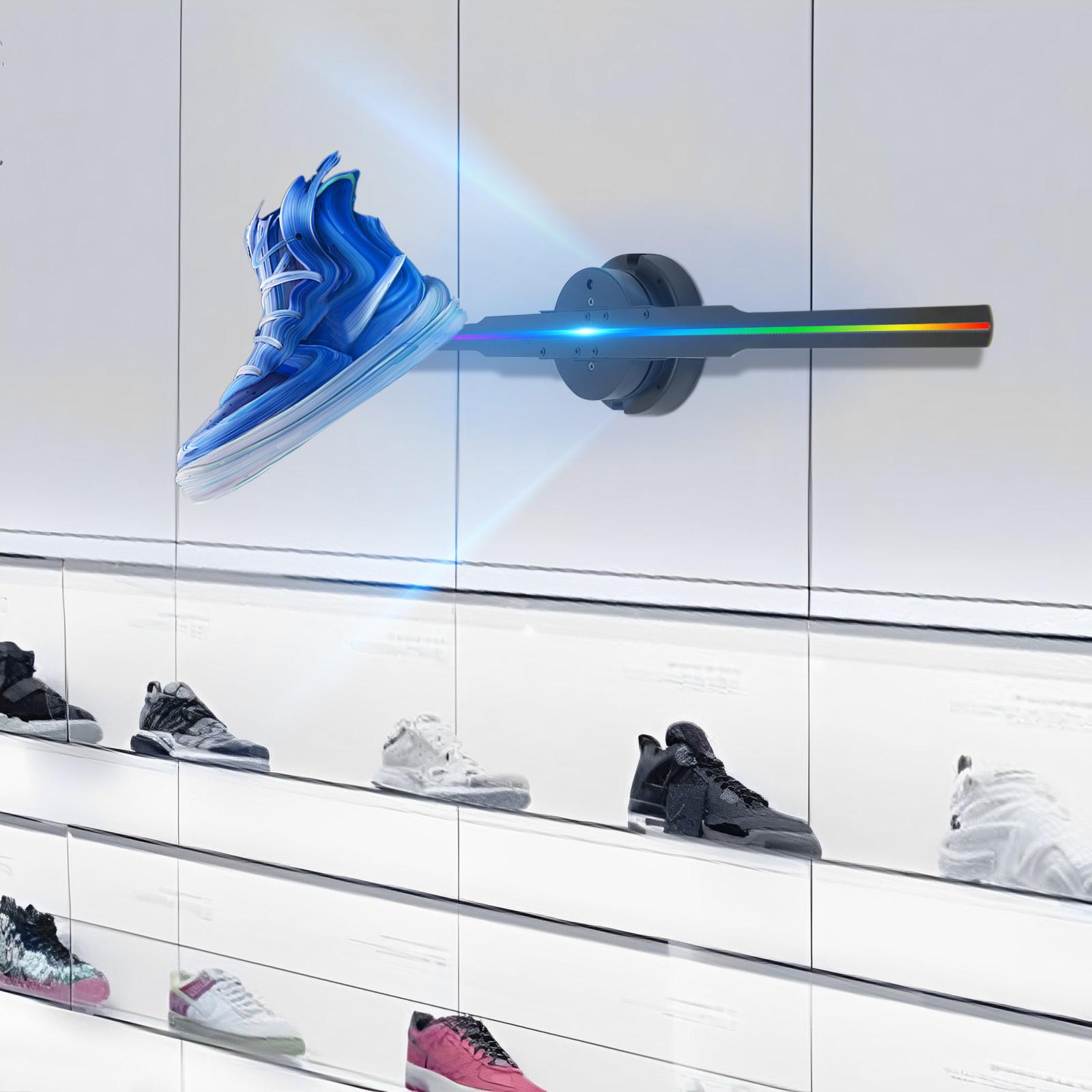 3D Hologram Fan 16.3in Advertising Display Light Remote Control App Wi Fi Hologram Projector for Store Bar Party