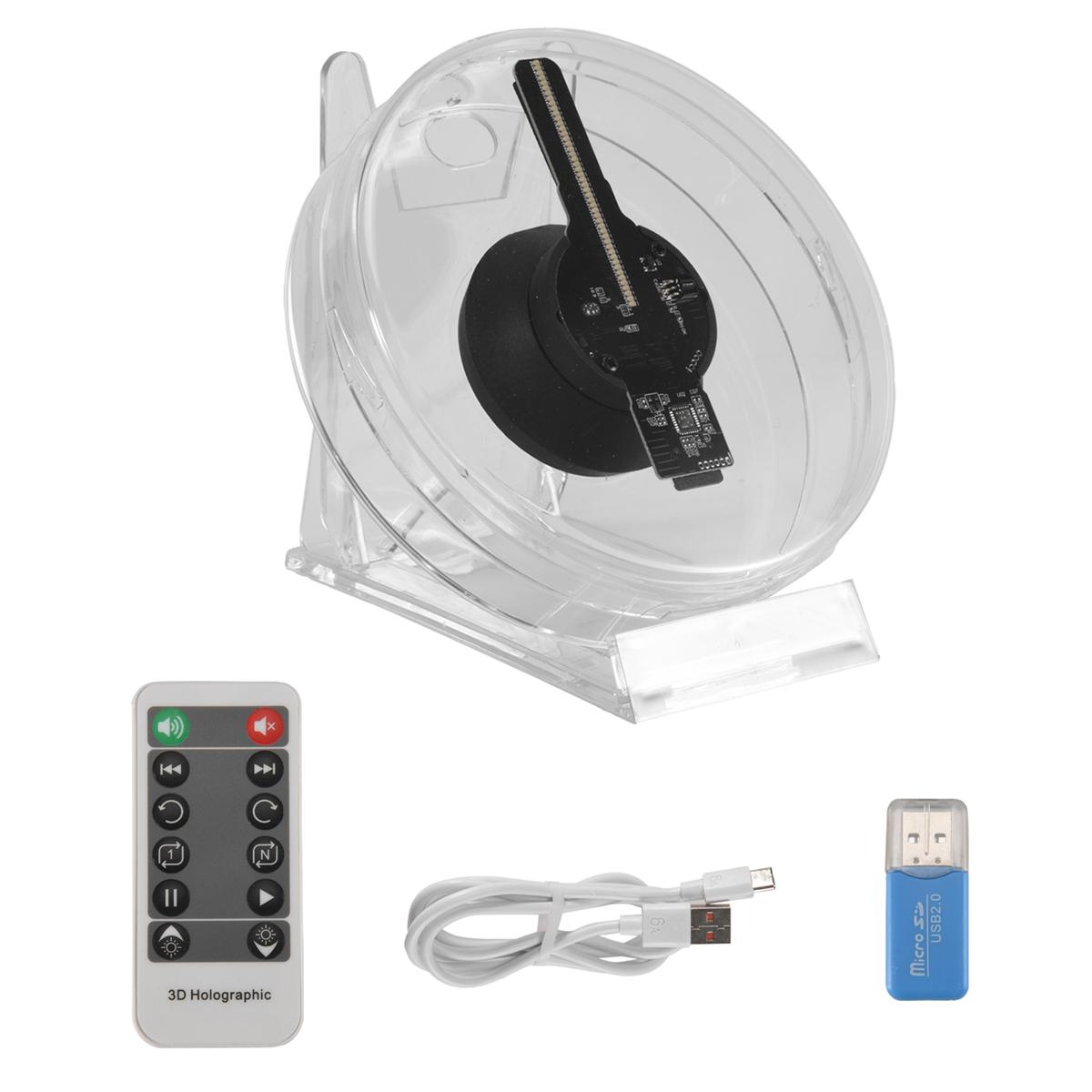 NEW 3D Fan Hologram Projector Desktop LED Sign Holographic Lamp Player Remote Display Support Images and Video