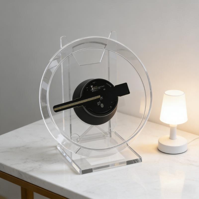 Mini 3D Holographic Projector Fan Desktop LED Advertising Machine Hologram Picture Video Display Remote Control with Stand