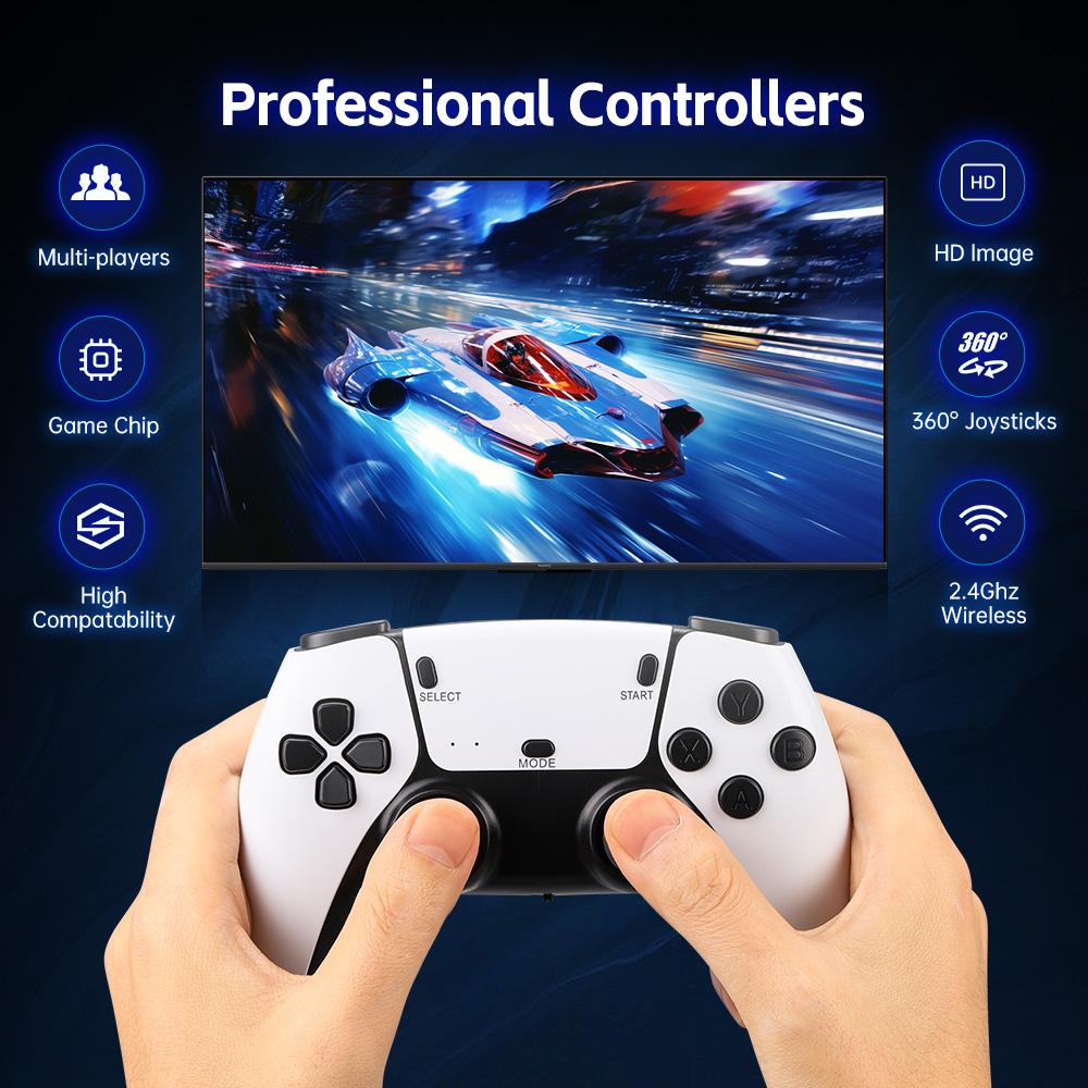 M15 Video Game Console 4K TV Game Stick 64G Built-in 20000 Games Retro Handheld Game Player With Wireless Gamepad Controller