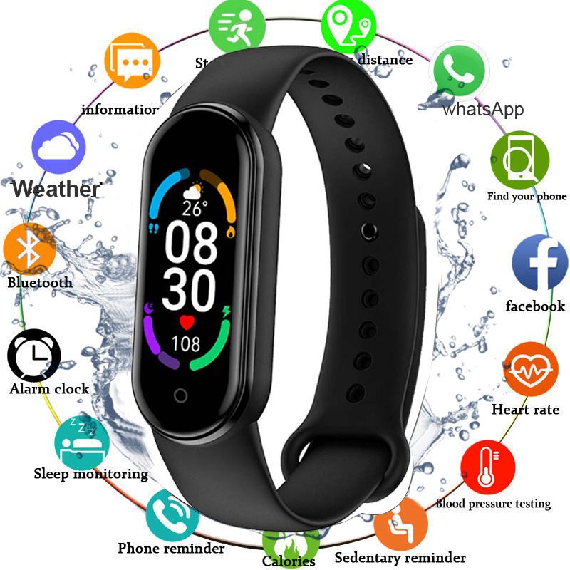 M6 Smart Bracelet Multi-Function Heart Rate Blood Pressure Monitor Step Music Sleep Monitoring M6 Smart Fitness Sports Watch