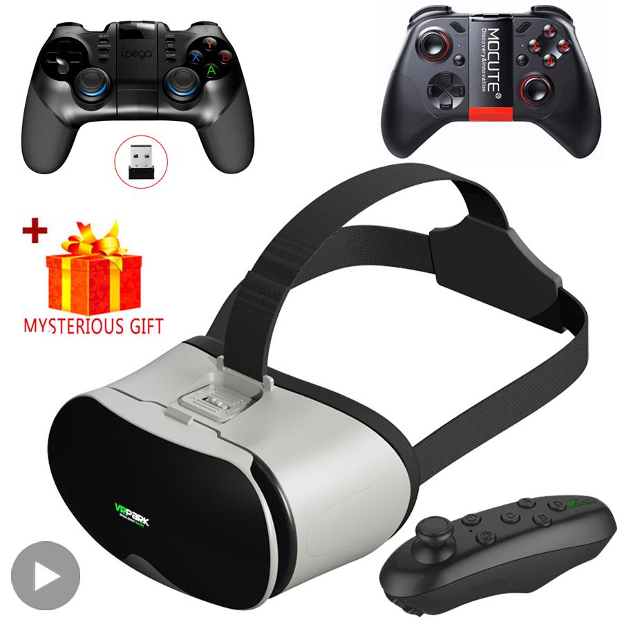 V10 3D VR Glasses Smartphone Virtual Reality Goggles Helmet Headset Lenses Device Viar Smart Phone Cell Mobile Video Game Viewer Set with Gamepad & Remote Control Includes Mysterious Gift